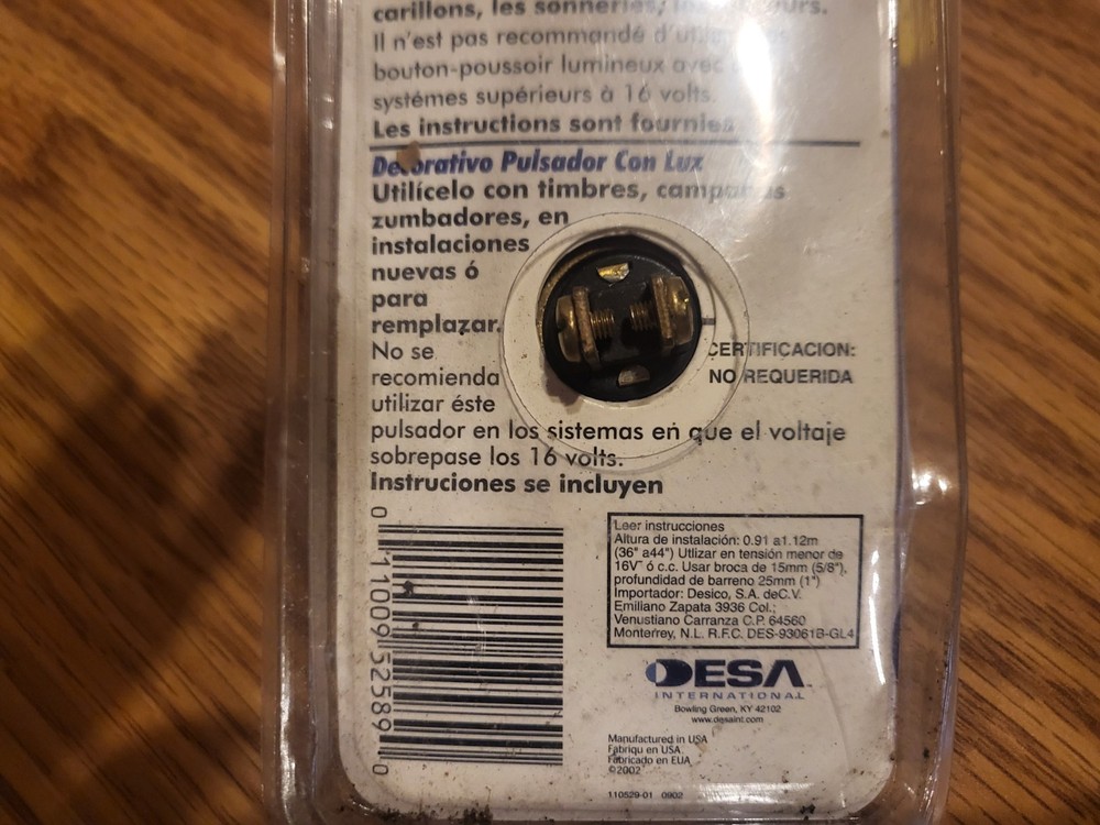 Vintage doorbell, face plate/button