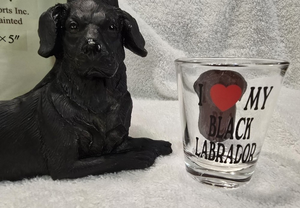 CUTE BLACK LABRADOR PICTURE FRAME & GLASS
