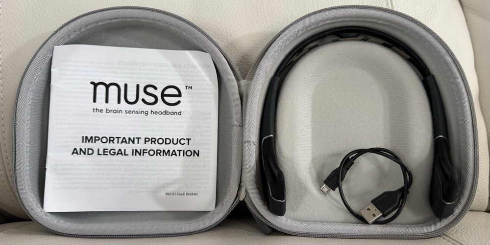 Muse Brain Sensing Headband MU-01 Meditation Device w/ Case Tested