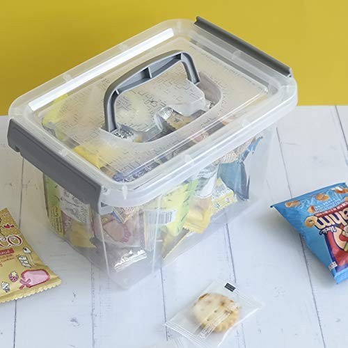 3.5 Quart Clear Storage Bins - Stackable Plastic Containers with Lids & Handles,