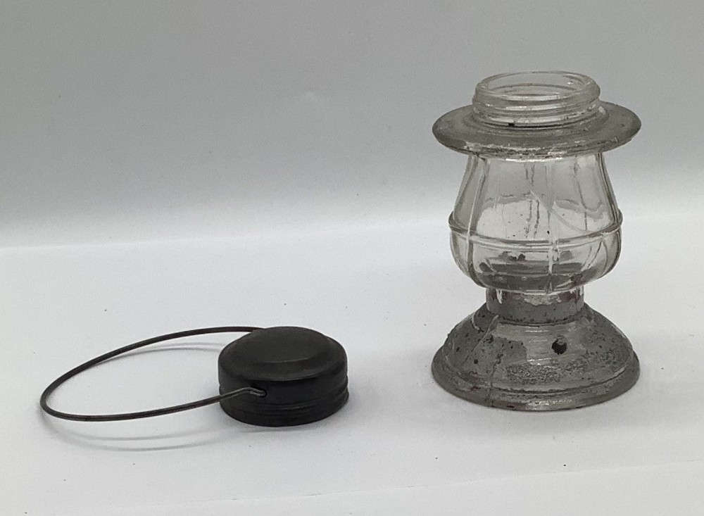 Vintage Glass Railroad Lantern Candy Container