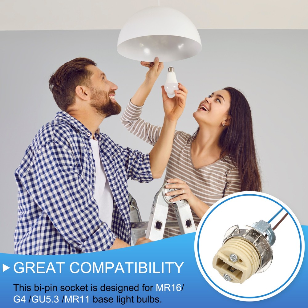 G9 Ceramic Base Socket, 10Inch 3Pcs - Halogen Bulb Base Ceramic Lamp Holder