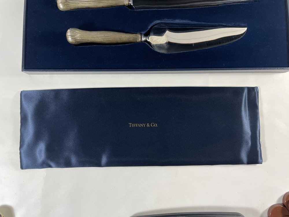 Tiffany & Co. Botanical-Lotus Pattern Sterling Silver Wedding Cake Serving Set