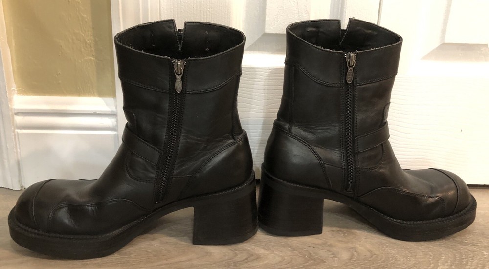 HARLEY DAVIDSON WOMANS SIZE 10 BLACK LEATHER BOOTS