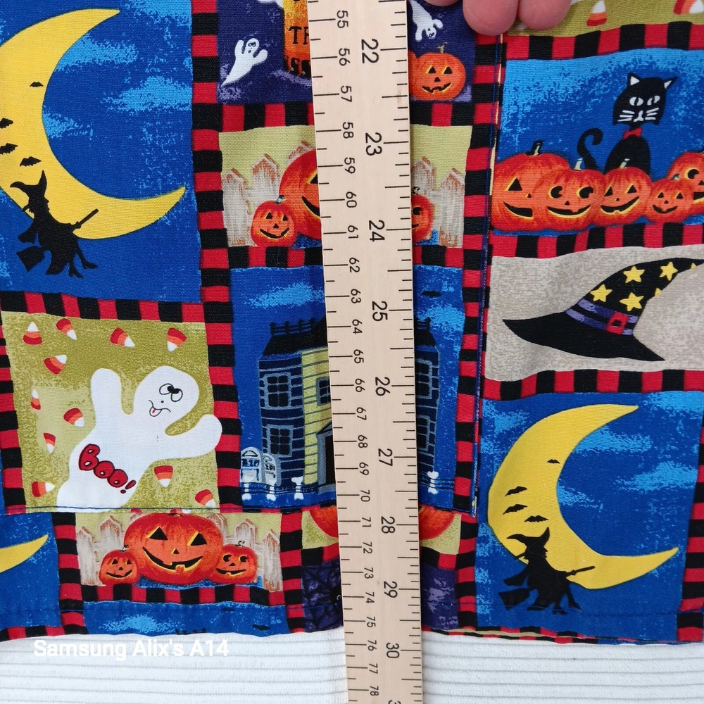 Tafford Halloween Long Sleeve Scrub Top Medium Snap Front
