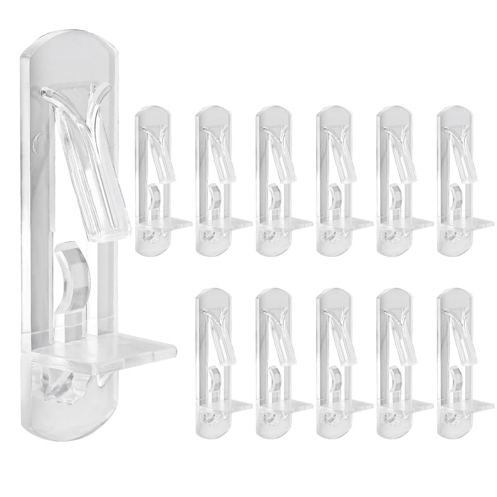 20 Pcs Plastic Locking Shelf Pins Clear Self-Locking Shelf Support Pegs 6mm C...