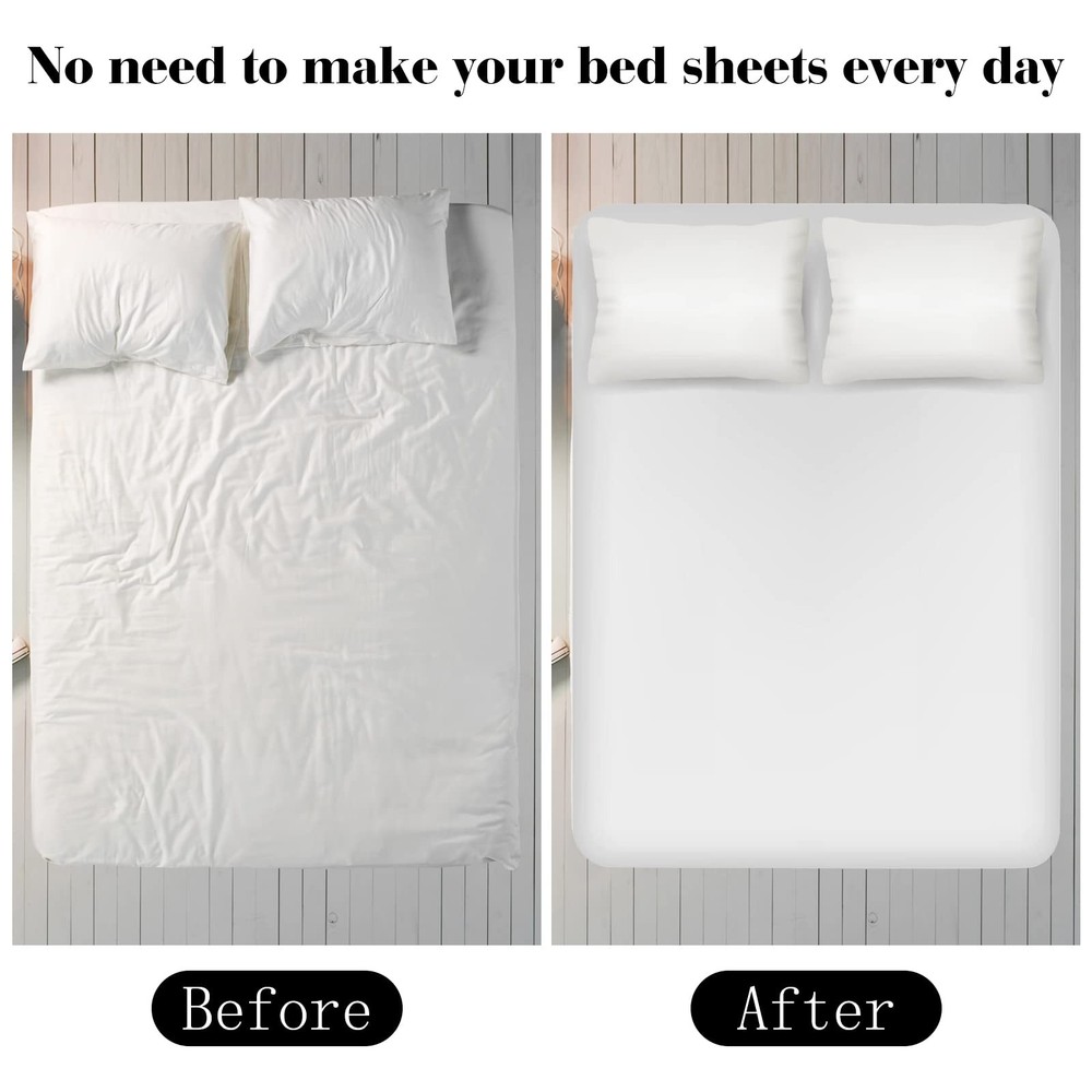 Bed Sheet Fasteners Straps Adjustable Bed Sheet Holder Bands with Sheet Clips.