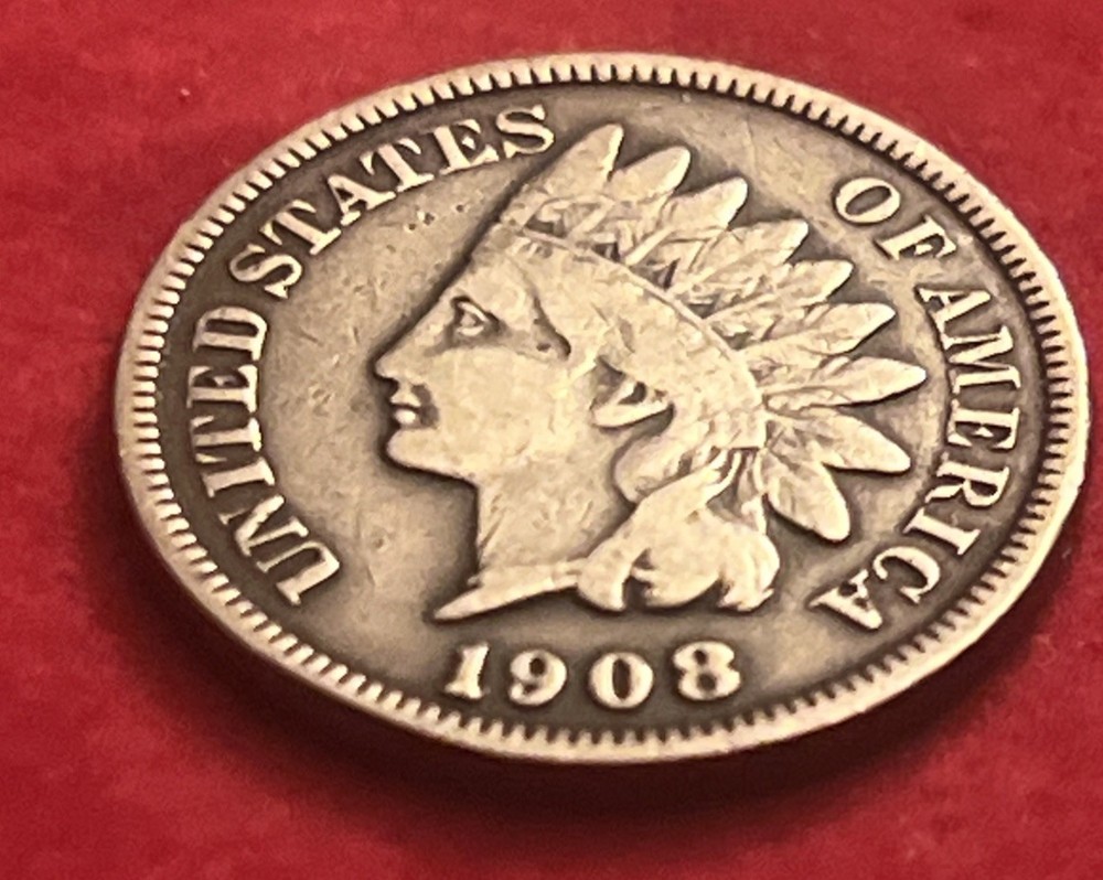 1908 indian head cent BN46