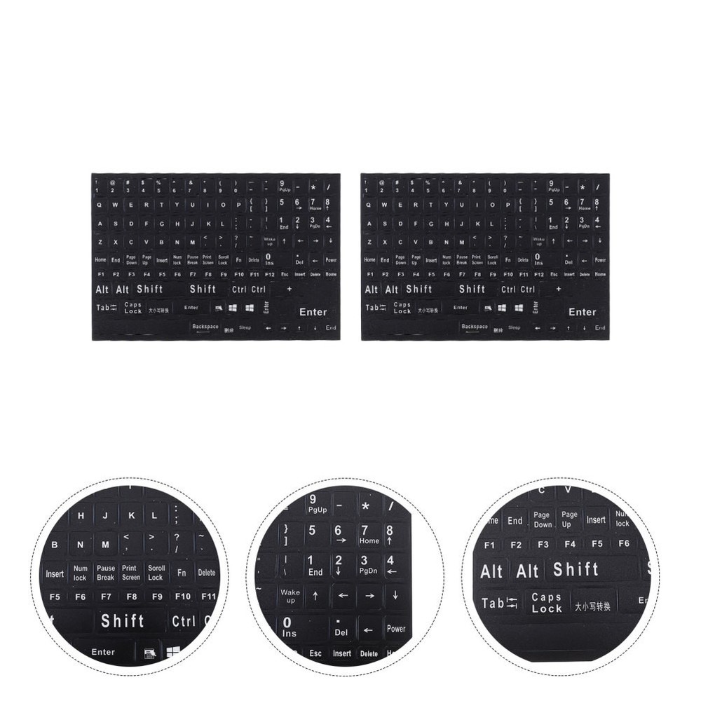 2 Sheets Computer Laptop Keyboard Stickers Notebook English Keyboard Stickers