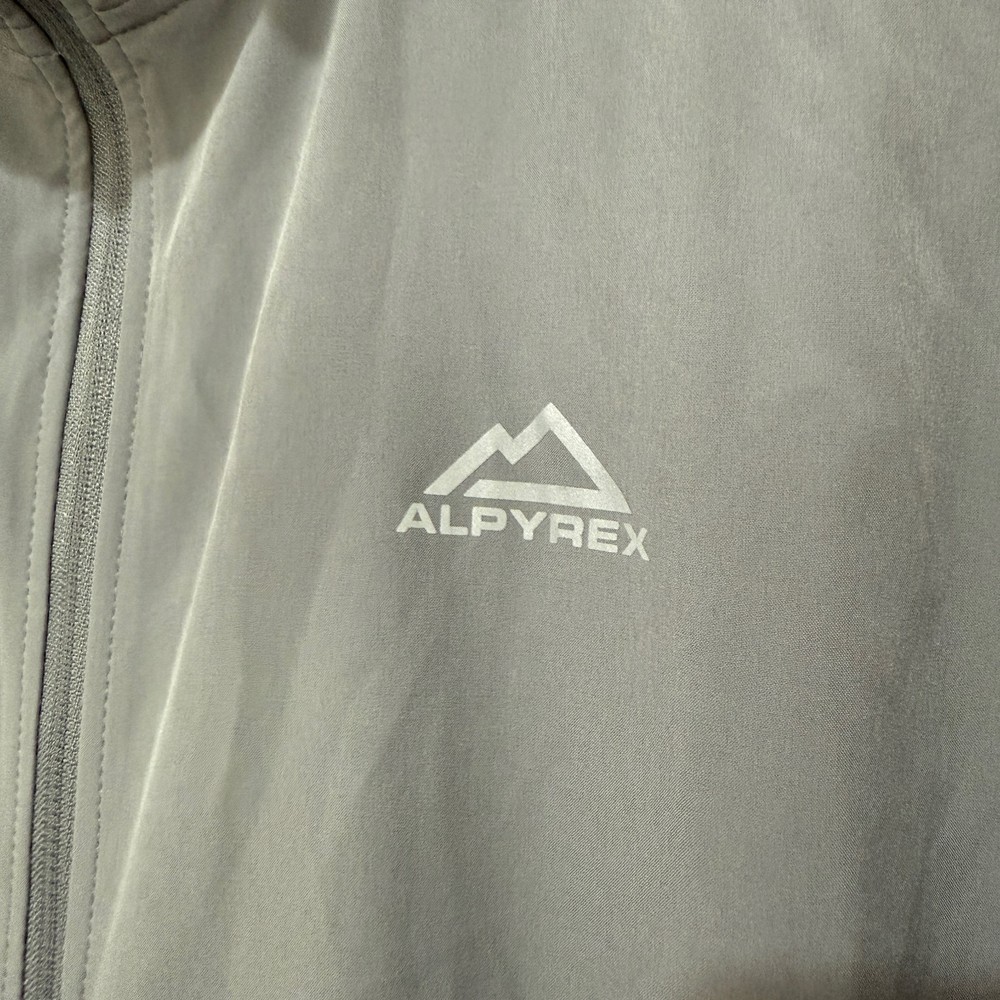 Alpyrex Windbreaker Jacket Hooded Grey Lightweight Medium