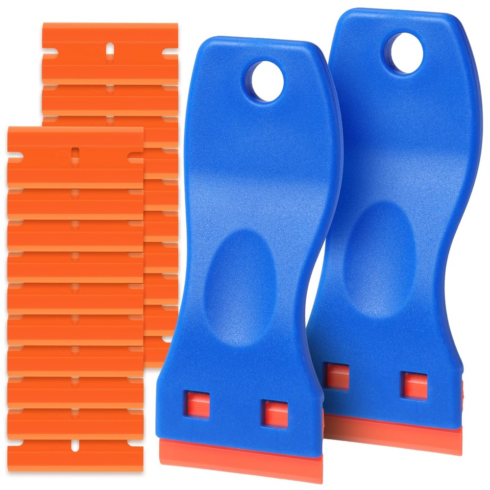 Plastic Razor Blade Scraper Tool, 2 Pcs with 20 Plastic...