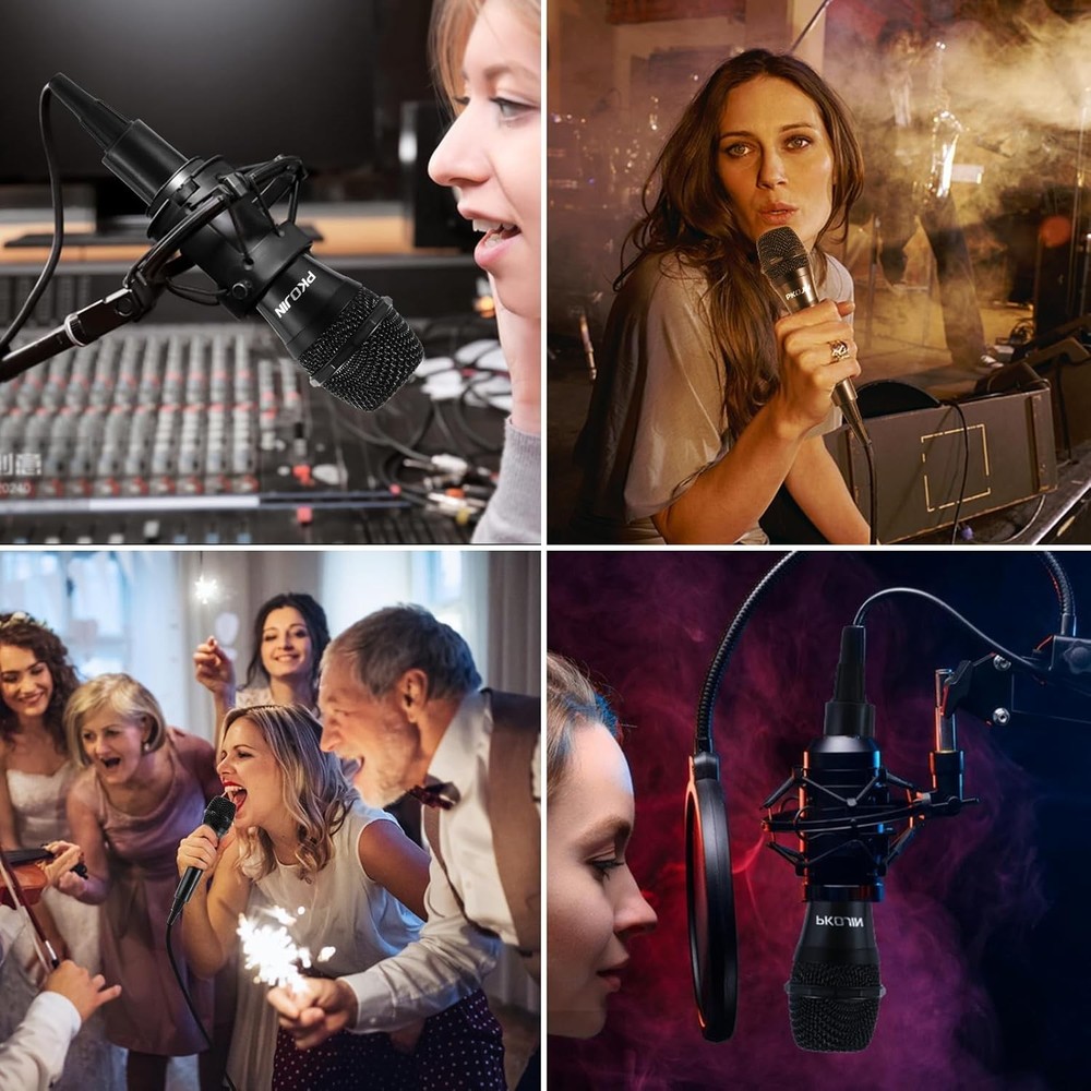 Dynamic Karaoke Microphone for Singing, Vocal Wired Black