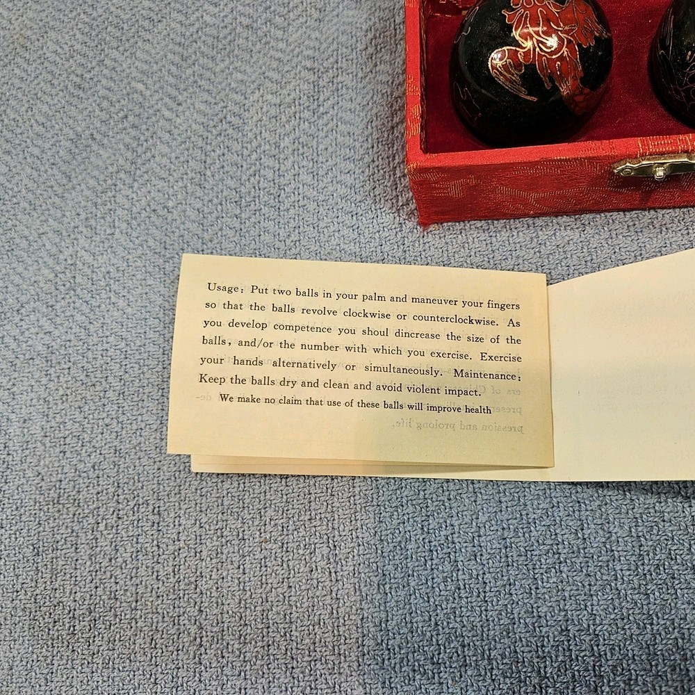 Baoding Iron Ball Direction Exercise For Stress Relief Chiming China Box manual