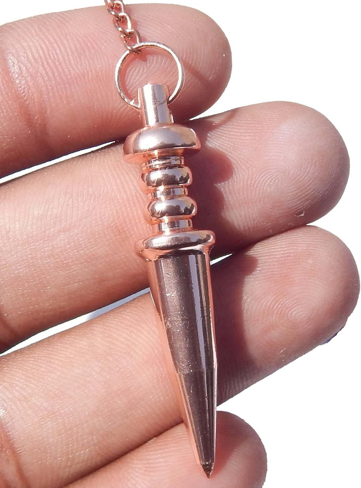 Copper Metal Light Weight Solid Cone Point Pendulum Healing Dowsing Reiki Pen...