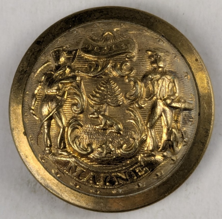 Vintage - Maine State Seal Officer Uniform Button - M2E