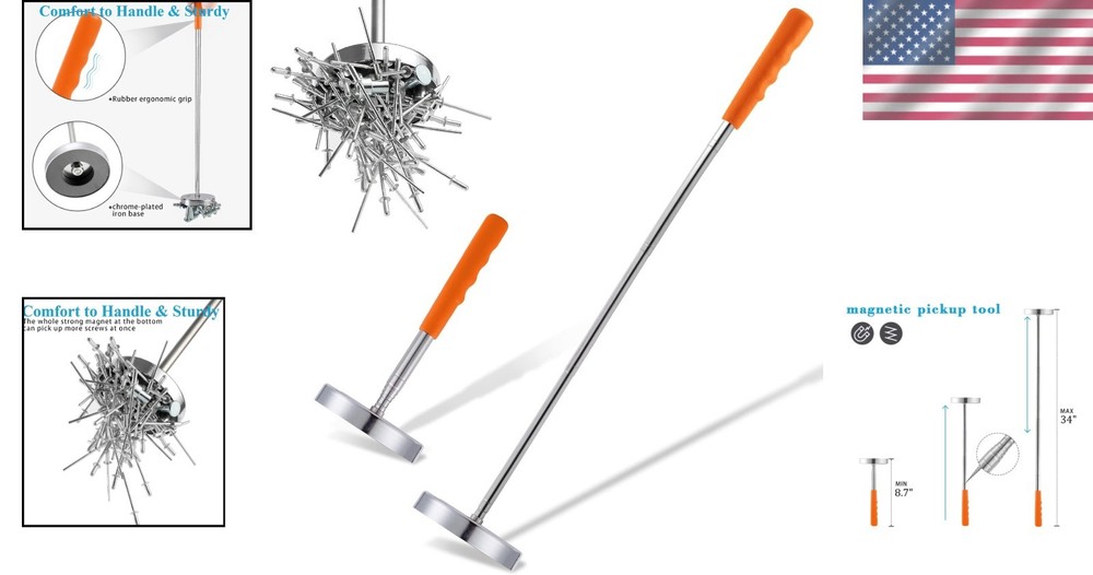 Telescoping Magnetic Sweeper Pickup Tool - 2 Pack