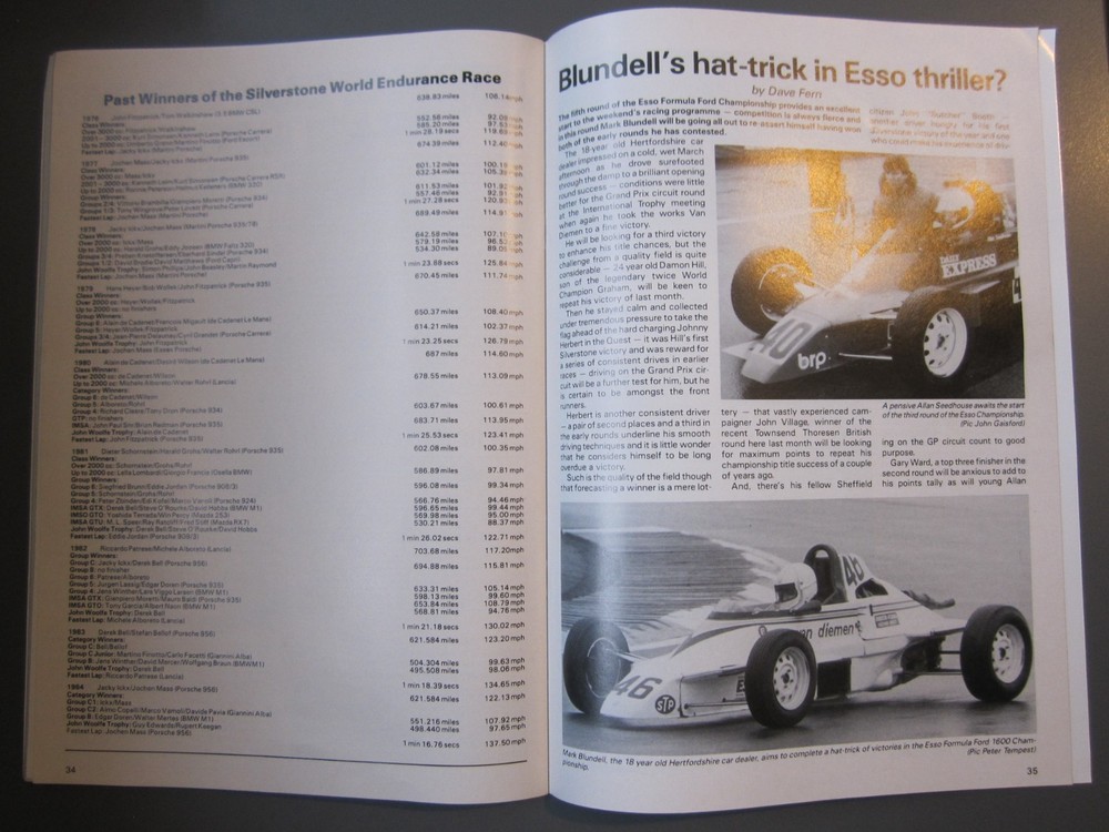 Silverstone 1000 KM World Endurance programme 12 May 1985