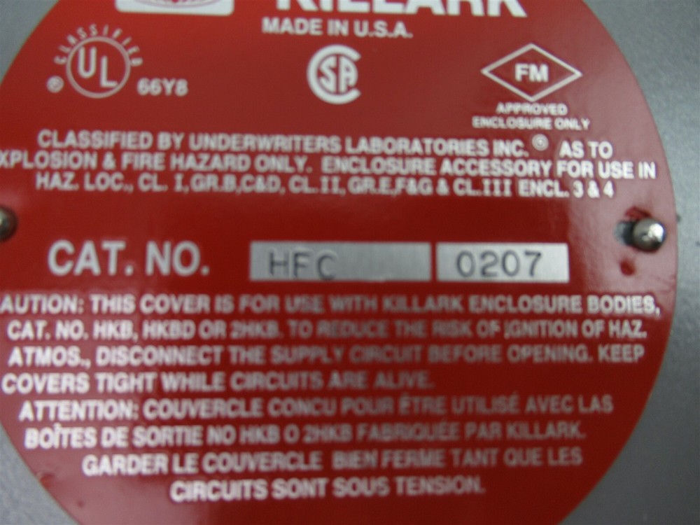 Hubbell Killark SPM25122 O2 Gas Sensor Detector HFC 0207 Diffusion Transmitter