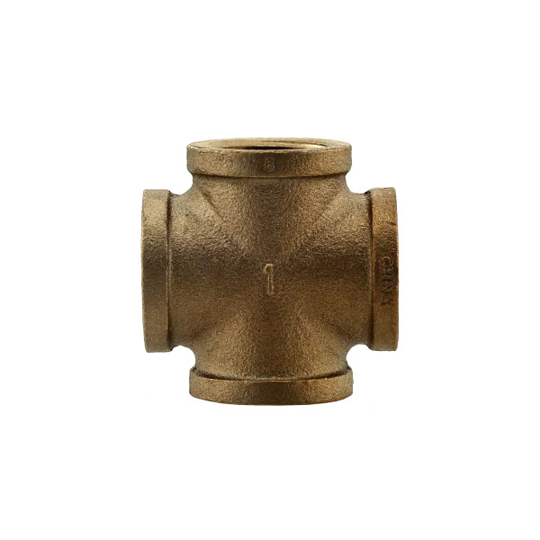 No Lead Brass Cross, 4 Way, 1"