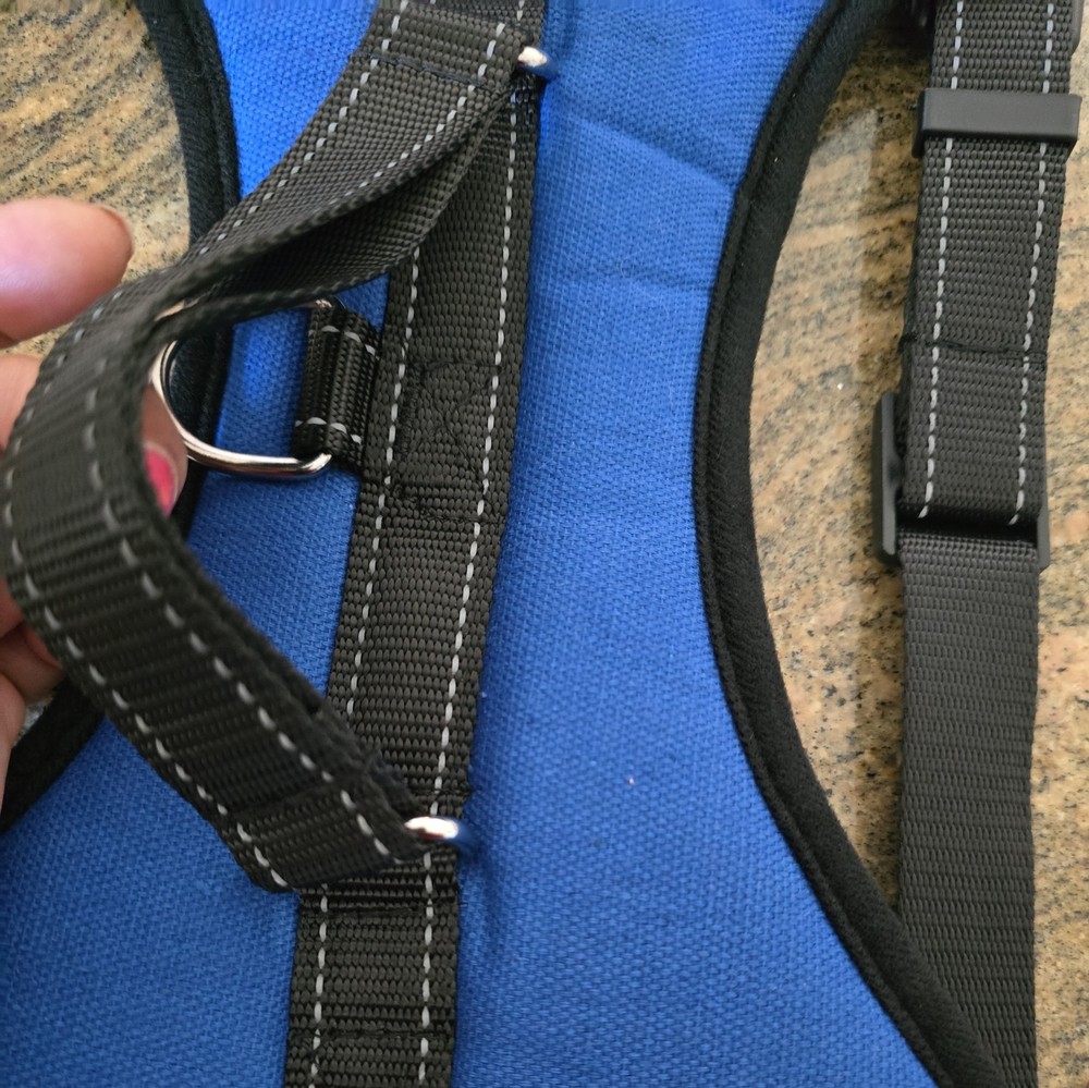 No Pull paded Harness, HIGH quality,Heavy Duty Adjustable ,with Handle, blue/XL