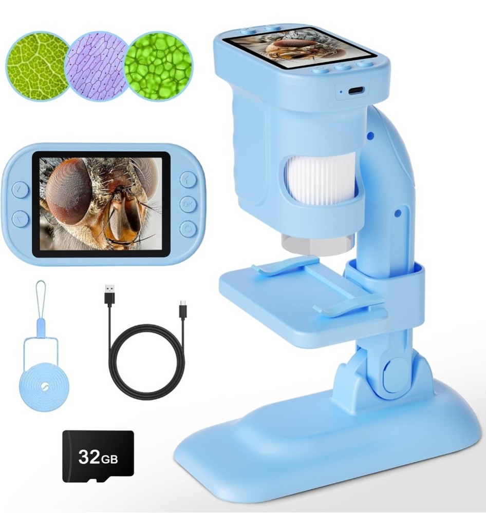 Kids Microscope - Mini Handheld Microscope for Kids, Portable Pocket Digital...