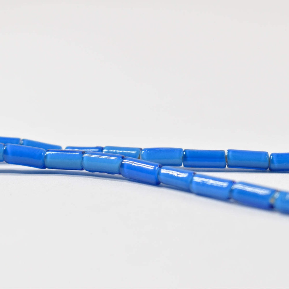 Cylindrical Translucent Blue Trade Beads Czech Mint