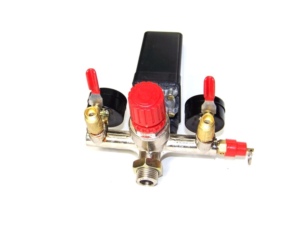 Automatic Pressure Switch Manifold Regulator Gauges Valves for Air Compressor