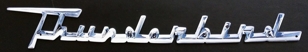 Thunderbird Script Flat Steel Sign Not Chrome (Special Order)