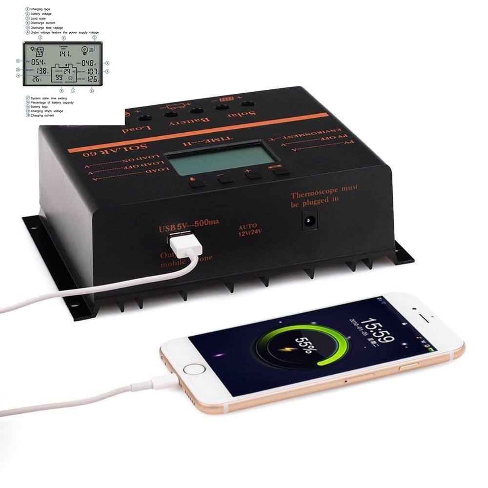 Solar Charge Controller 80A Solar Panel Charge Regulator Photovoltaic Generation
