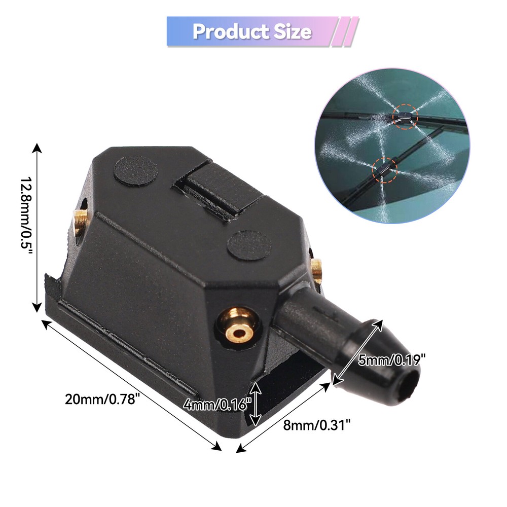 Pair Car Universal Windshield Washer Wiper Sprayer Nozzle Front Window Spray Jet