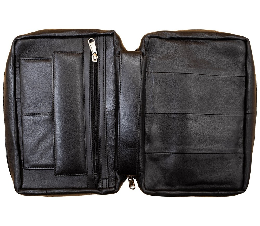 Genuine Leather Religious Bible Book Cover Organizer with Protective Handle