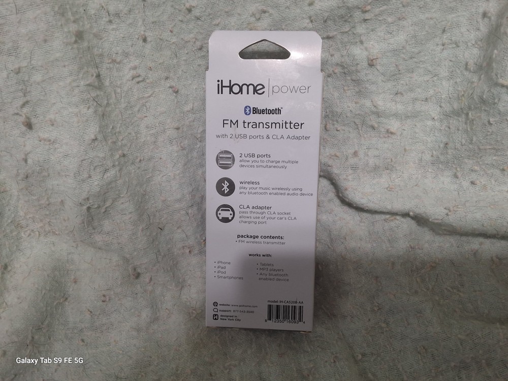 iHome fm transmitter bluetooth