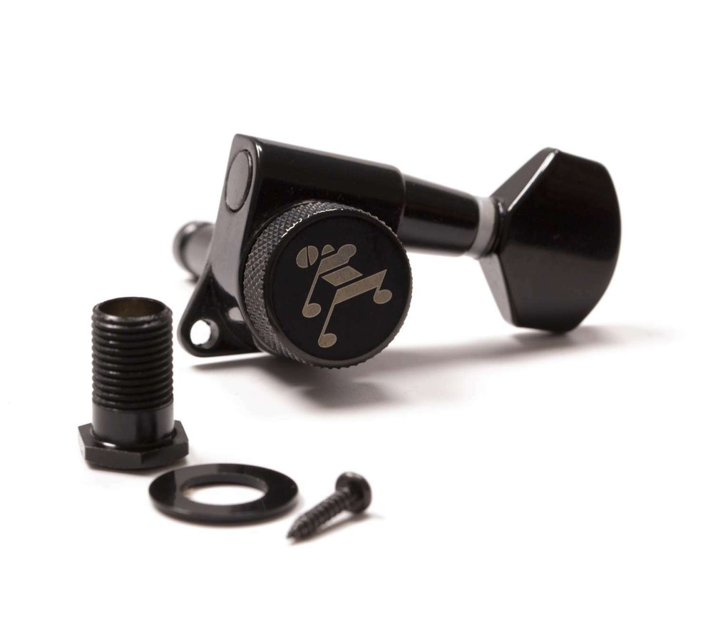 Genuine Tone Ninja 19:1 Locking Tuners, 12 String 6x6 set, Black