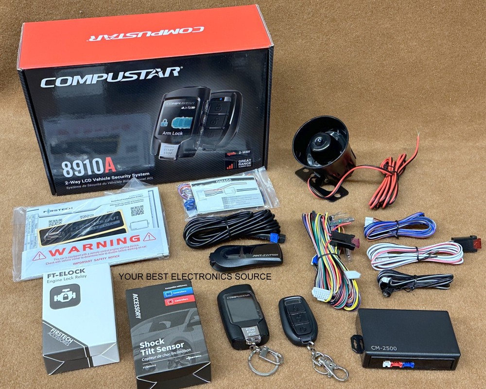 NEW Compustar CS8910-A, 2-Way Security/Alarm, Keyless Entry, LCD Remote