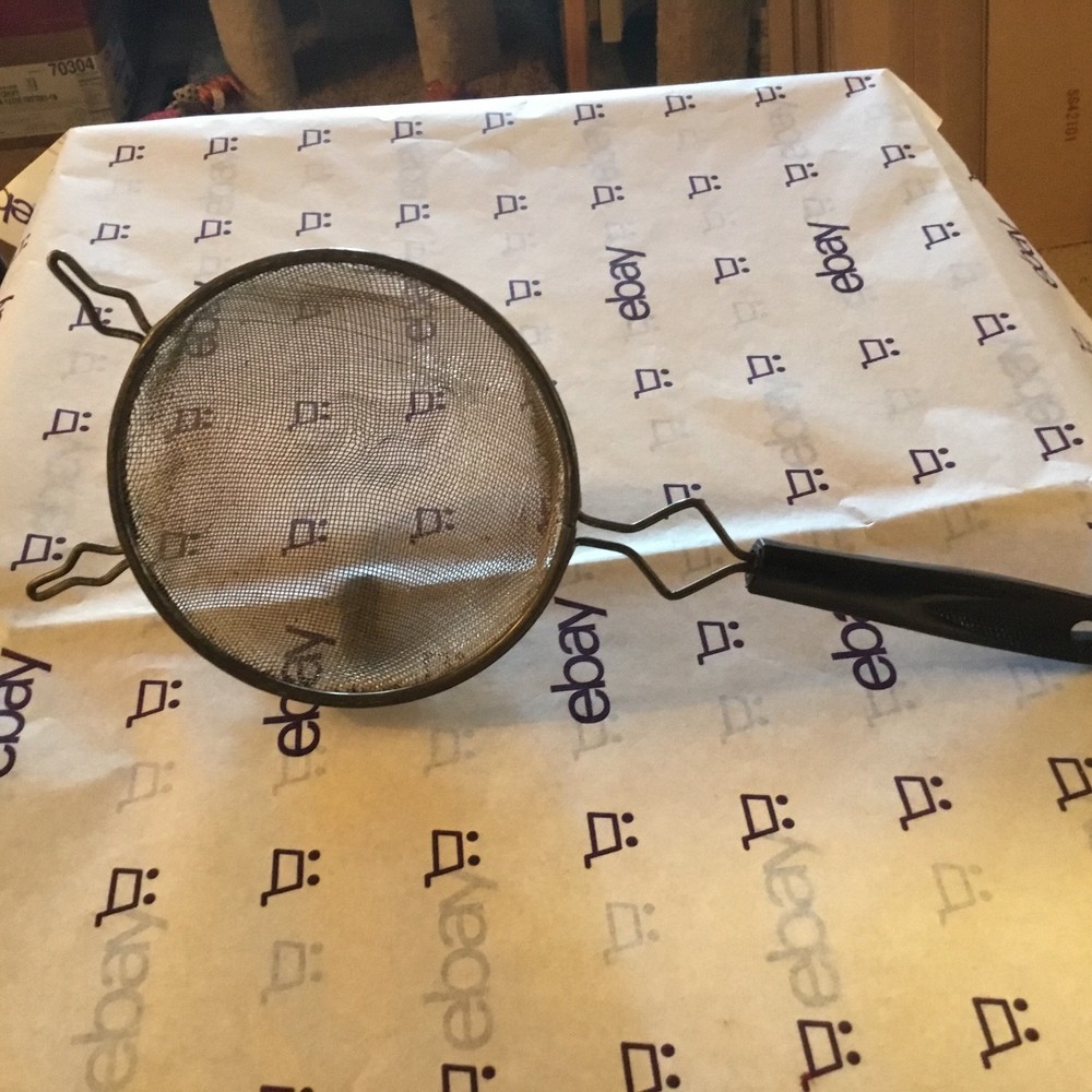 small old metal strainer basket