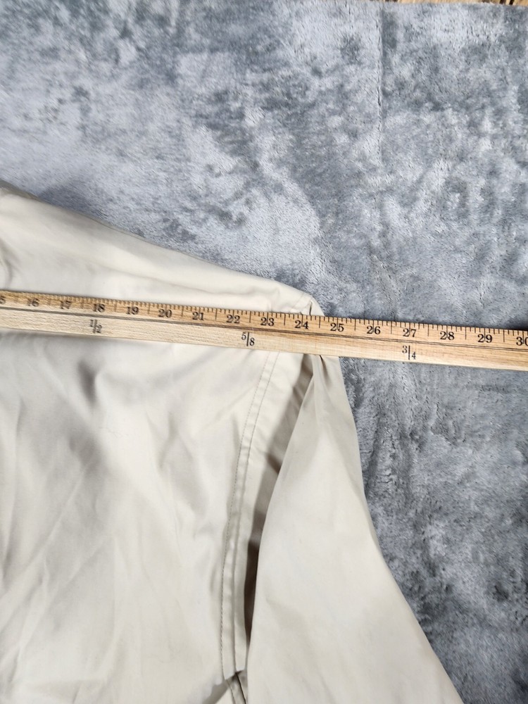 Eddie Bauer Mens Jacket Beige Golf Pullover Windbreaker Size Large V Neck