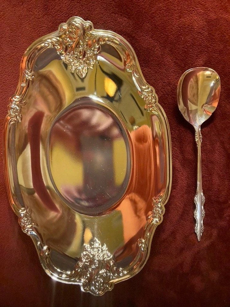 International Silver Candy dish and spoon in original box