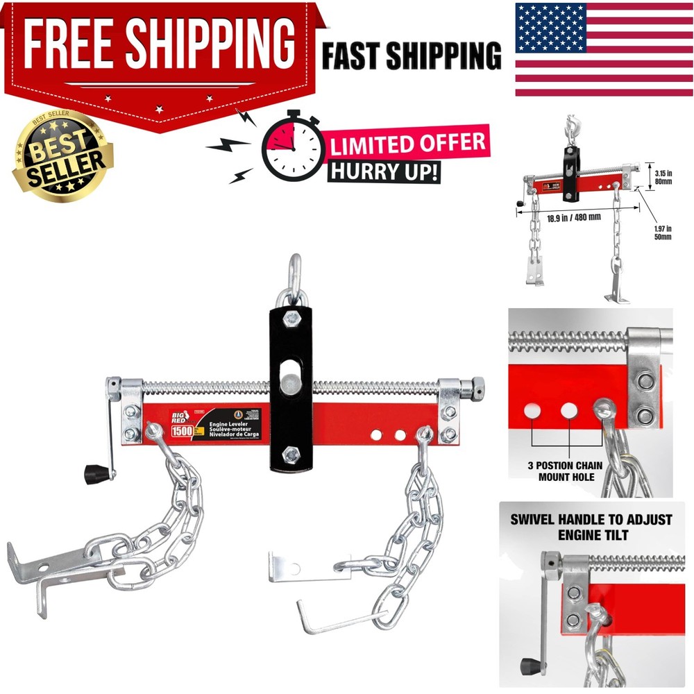 Durable Steel Engine Hoist Leveler with 3/4 Ton Capacity & Quick Adjust Handle