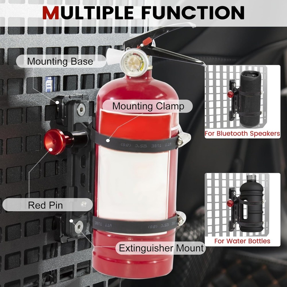 MOLLE Panel Fire Extinguisher Mount Kit Fits 1"-2" Rigid MOLLE Panel Holes Qu...