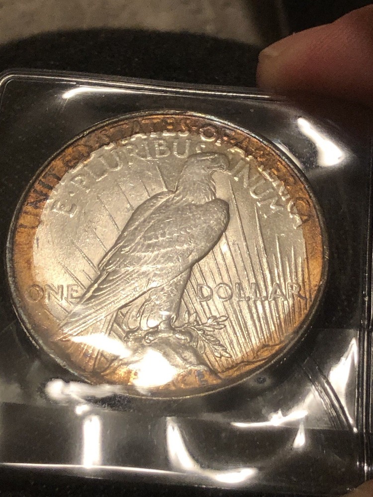 1922 Silver Peace Dollar Rainbow Toned