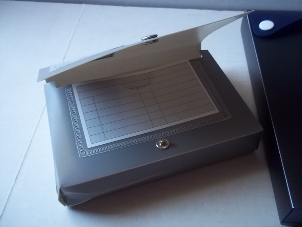 Pencil case - slider type & index card case. New with dent.