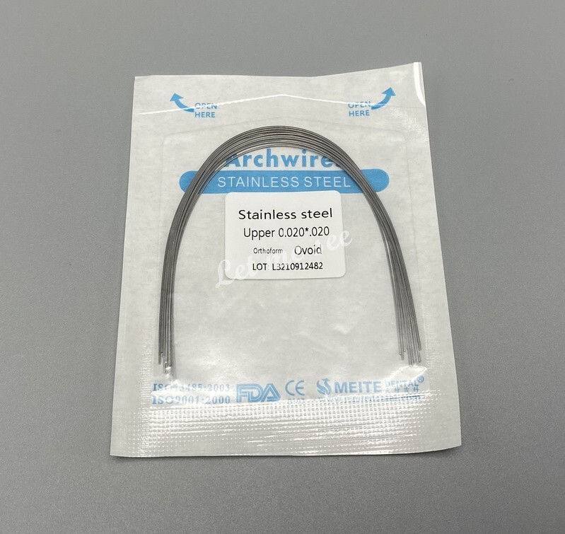 Dental Orthodontic Arch Wire Stainless Steel Round Rectangular Ovoid / Natural
