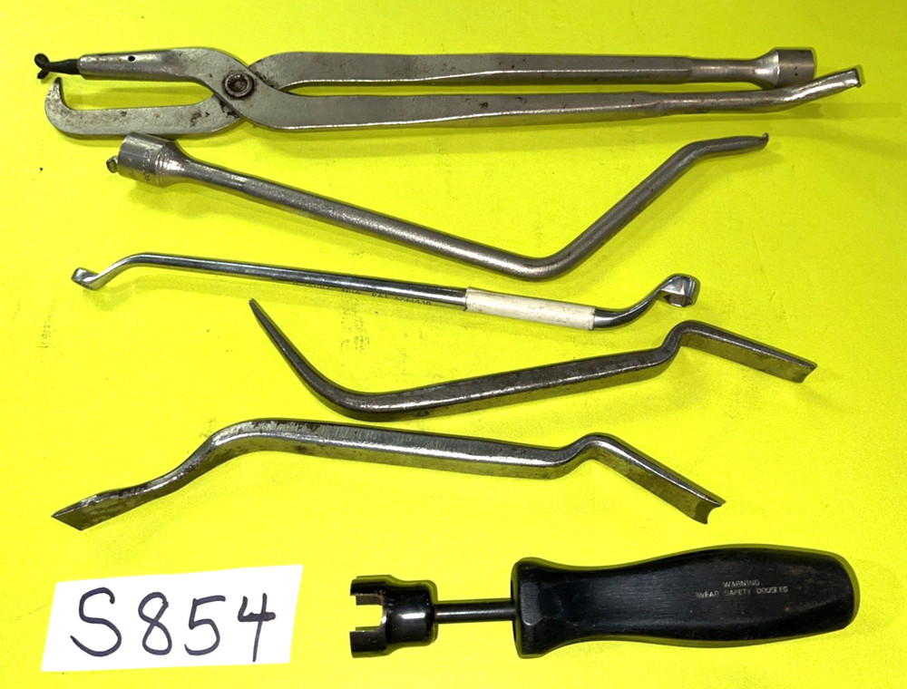 SNAP-ON TOOLS 6 PC. BRAKE SPRING PLIERS, TOOL,ADJUSTERS, BLEEDER, RETAINER TOOLS