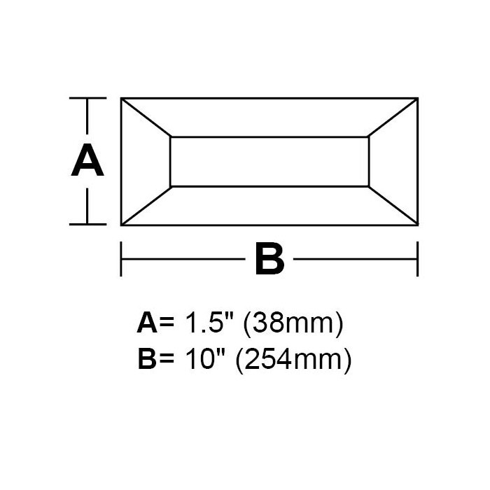 1.5"x 10" Rectangle Glass Bevel - 10 Pack - Stained Glass Supplies