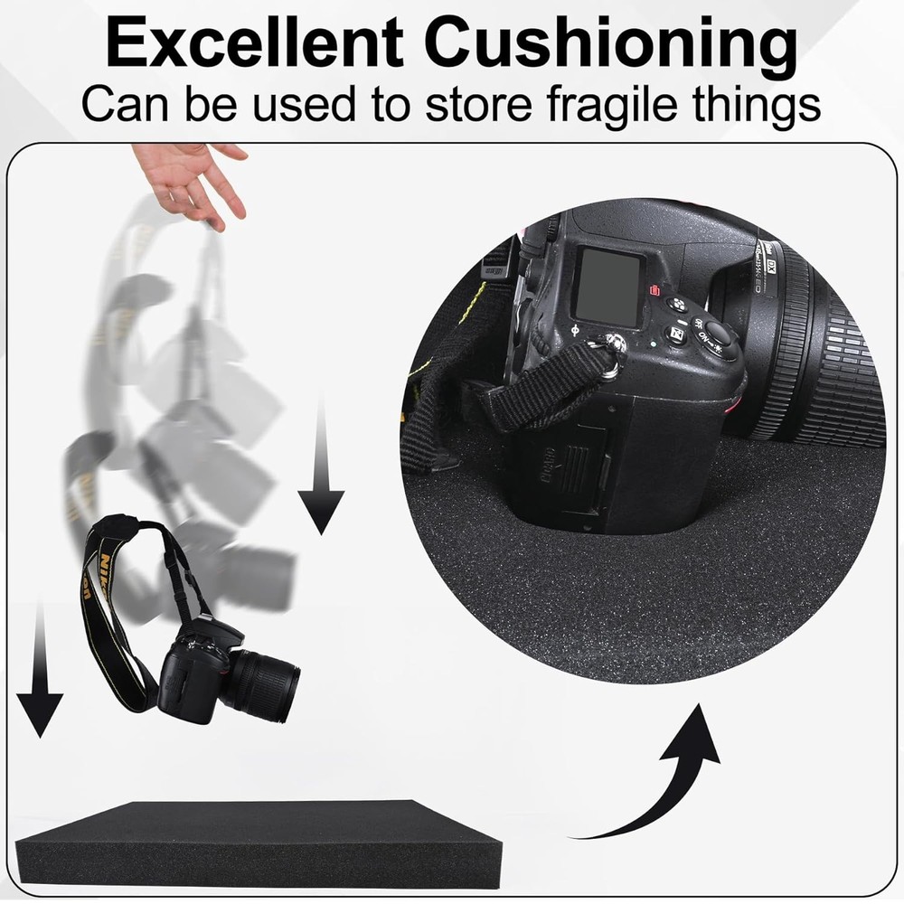 Foam Sheets Tool Box Case Foam Inserts Mat Toolbox Game Box Craft Camera Storage