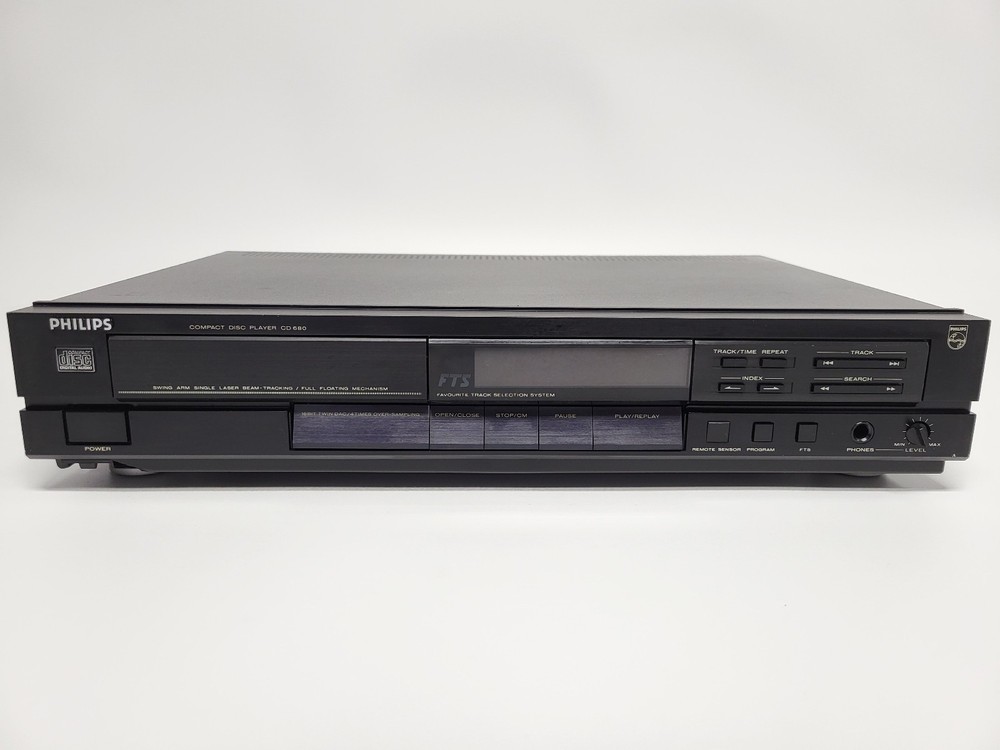 Vintage 1988 Philips CD 680 CD Player Parts (Powers On, Does Not Read)