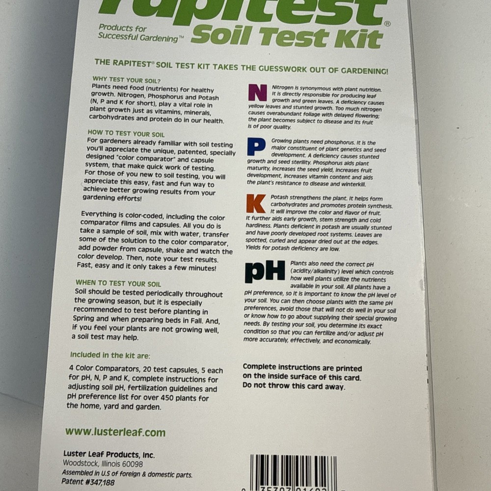 Luster Leaf 1602 Soil Kit, 20 Tests Soil Test Kit