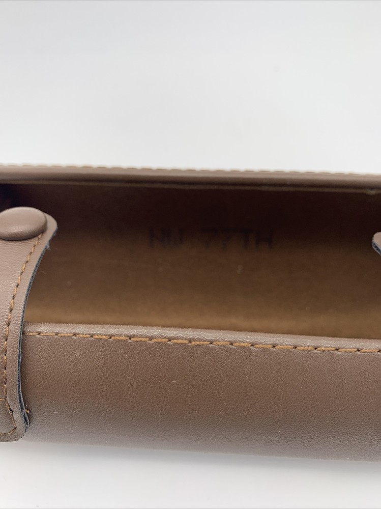 NW 77th Handcrafted Brown Leather Hard Eyeglasses Case