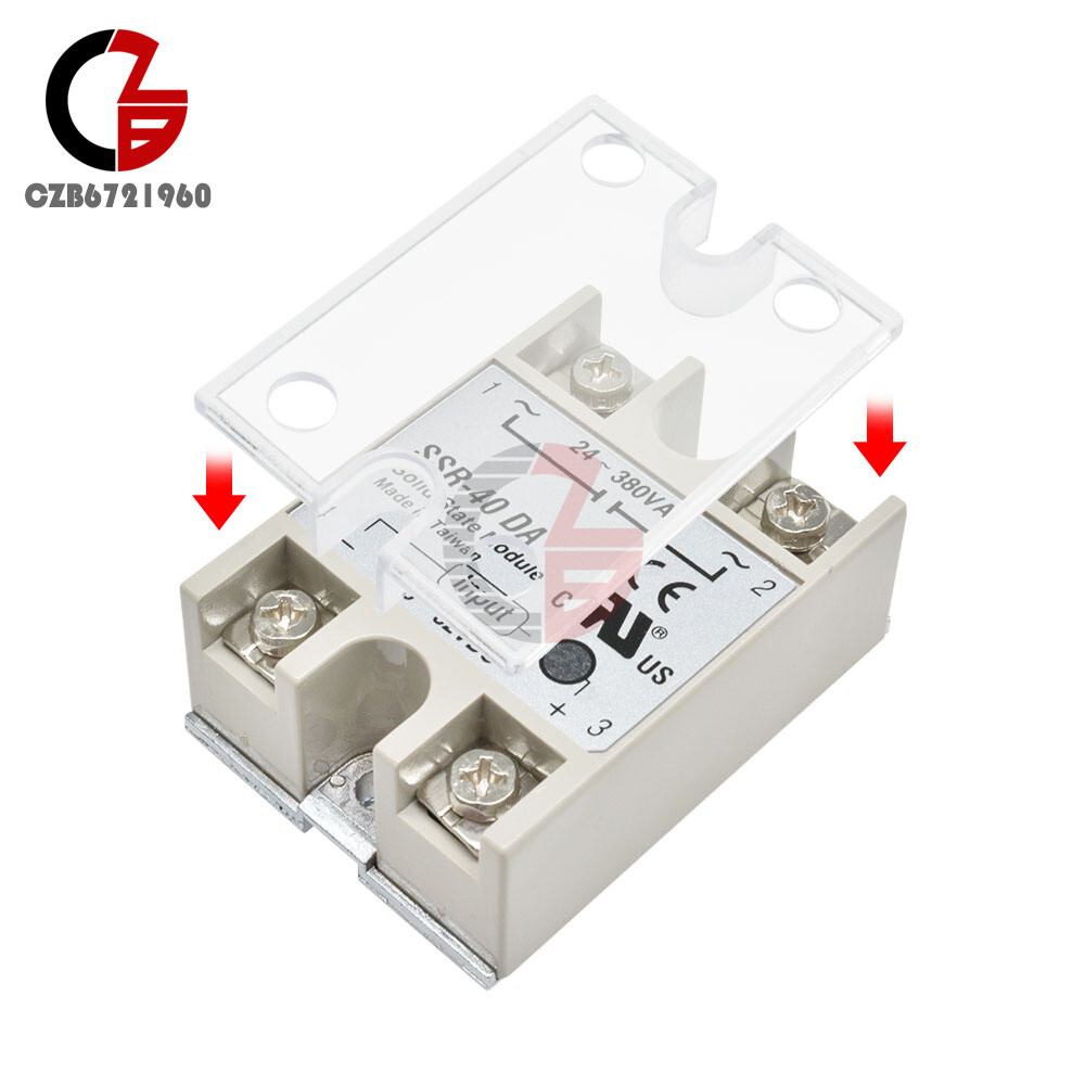 2PCS Transparent Clear Hard Plastic Cover for SSR Single Phase Solid State Relay