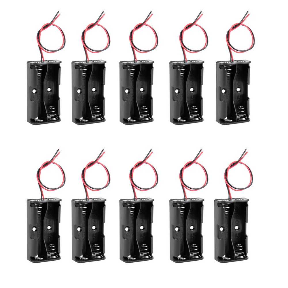 10 Pcs 3V Battery Holder Case Storage Box 2 x 1.5V AA Battery Wire Leads